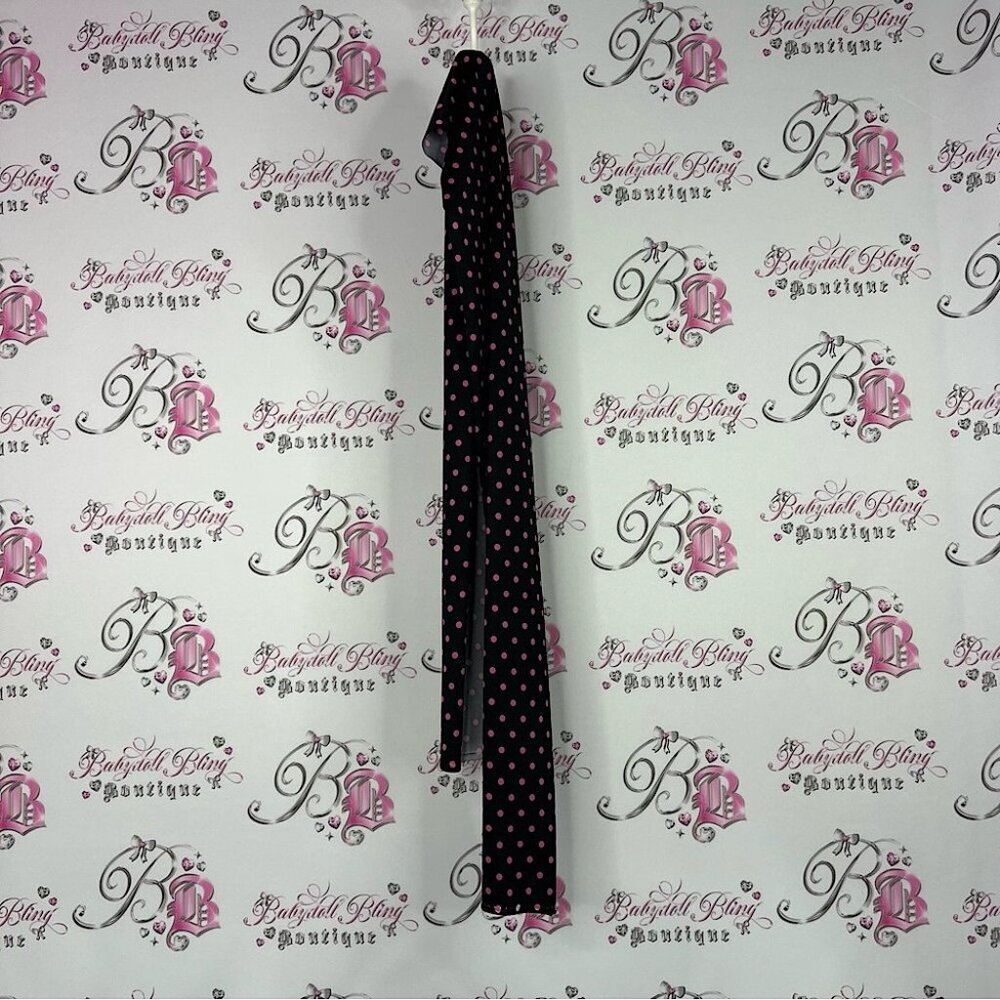 Tube top tie up Black & Pink Polka Dot material swim material new fabric diy